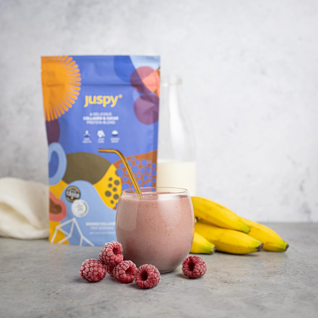 Juspy Premium Marine Collagen Powder + High Protein Cacao Superfood Blend 