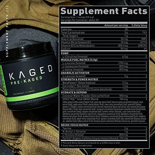 Kaged Original Pre-Workout Powder | Fruit Punch | Pre Formulated with Creatine, Beta Alanine, Pure Caffeine | 20 Servings