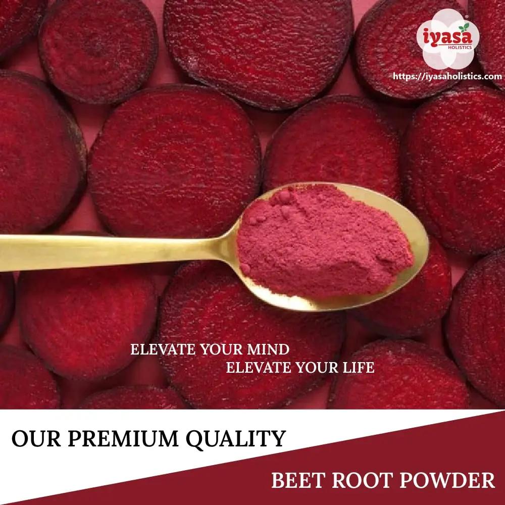 Iyasa Organic Beet Root Powder, Plant Based, Vegan, Gluten-Free, Beetroot Superfood, Nitric Oxide Boost, Blood Circulation Support, Pre Post Workout, Baking and Cooking 8 oz 223 gm