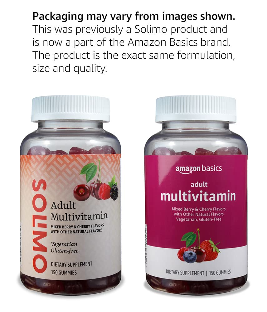 Amazon Basics Adult Multivitamin, 150 Gummies, 75-Day Supply, Mixed Berry Amazon Basics