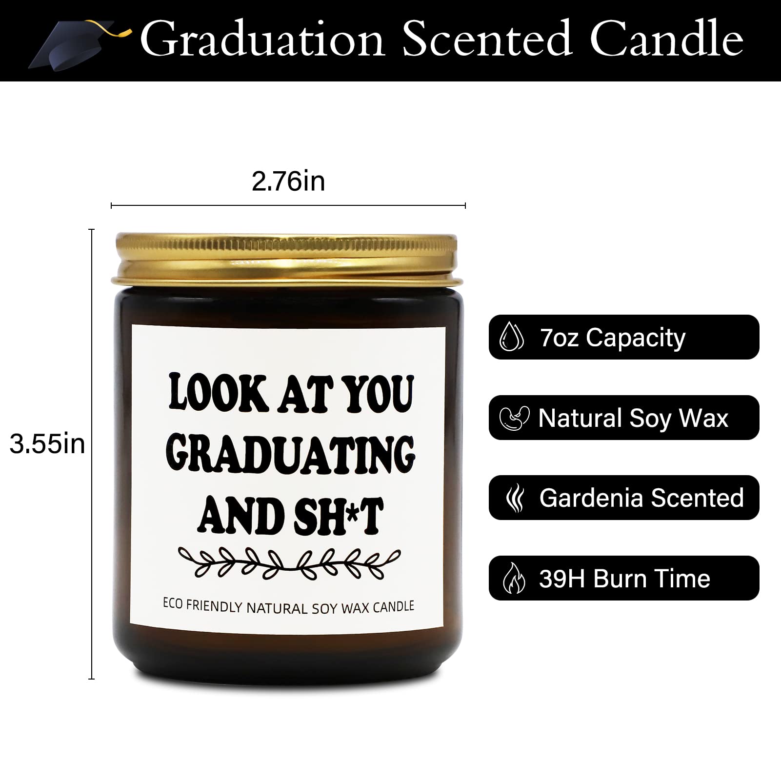 Joyseller Funny Graduation Gift for Her/Him, Look at You Graduation Candles for Party Decorations Joyseller