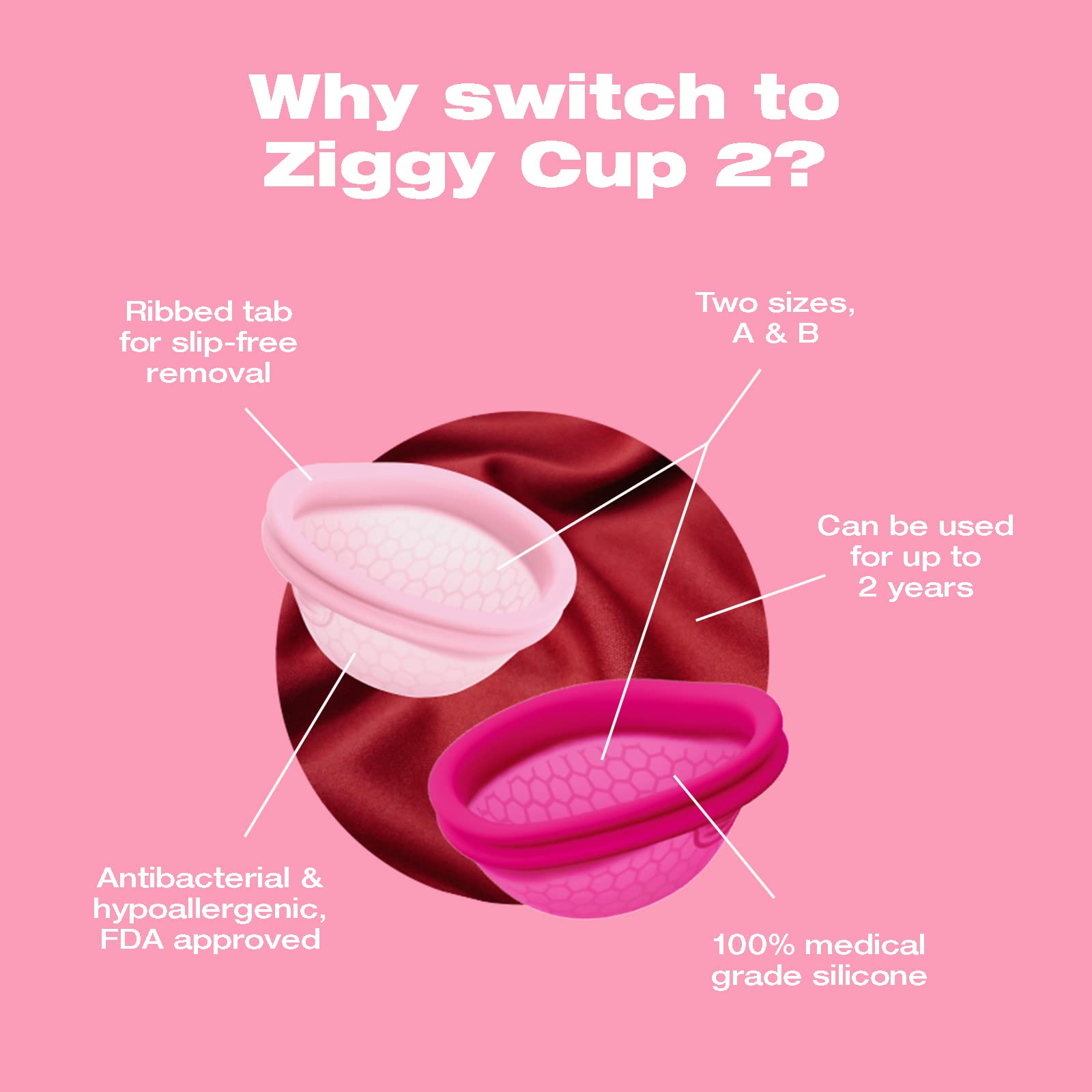 Intimina Ziggy Cup 2 - Extra-Thin Reusable Menstrual Disc, Period Cup, Disposable Menstrual Cup INTIMINA