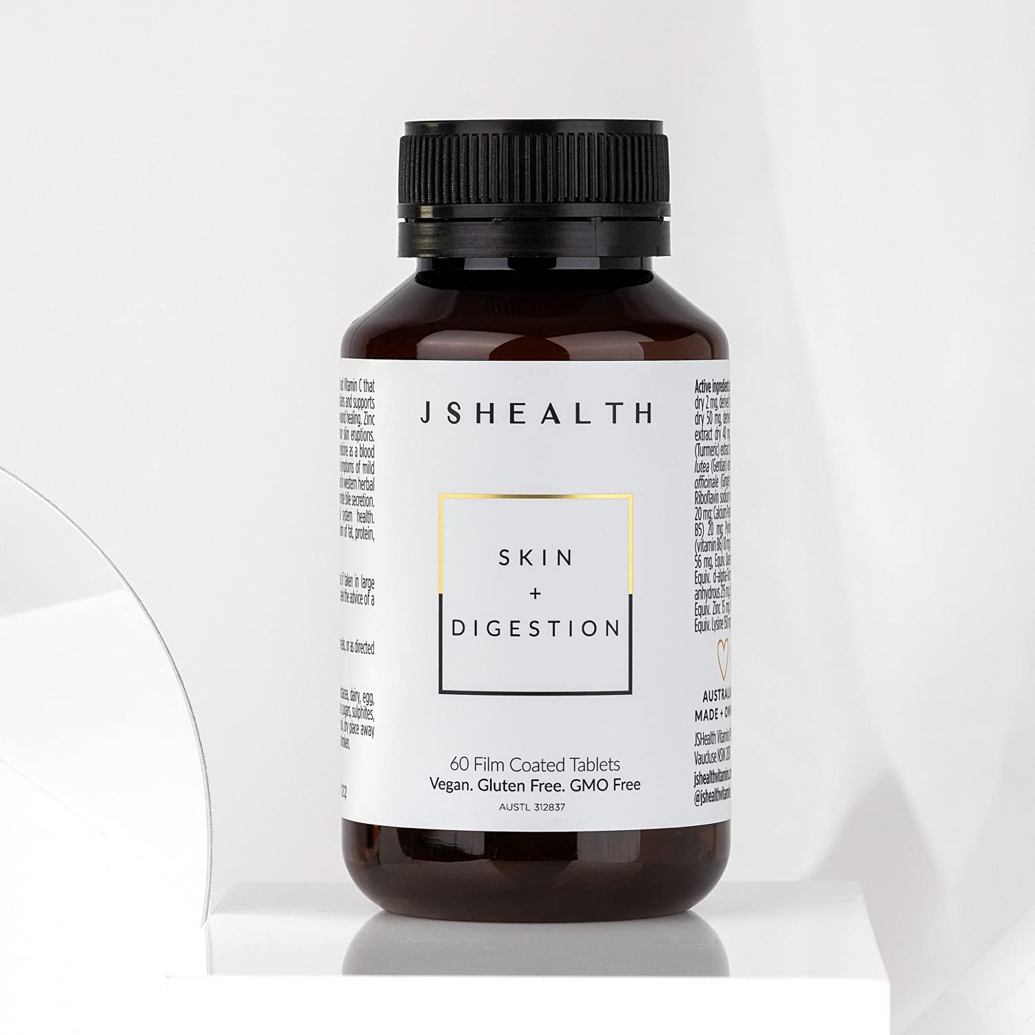 JSHealth Vitamins Skin and Digestion Formula | Skin Supplement with Zinc | Burdock JSHealth