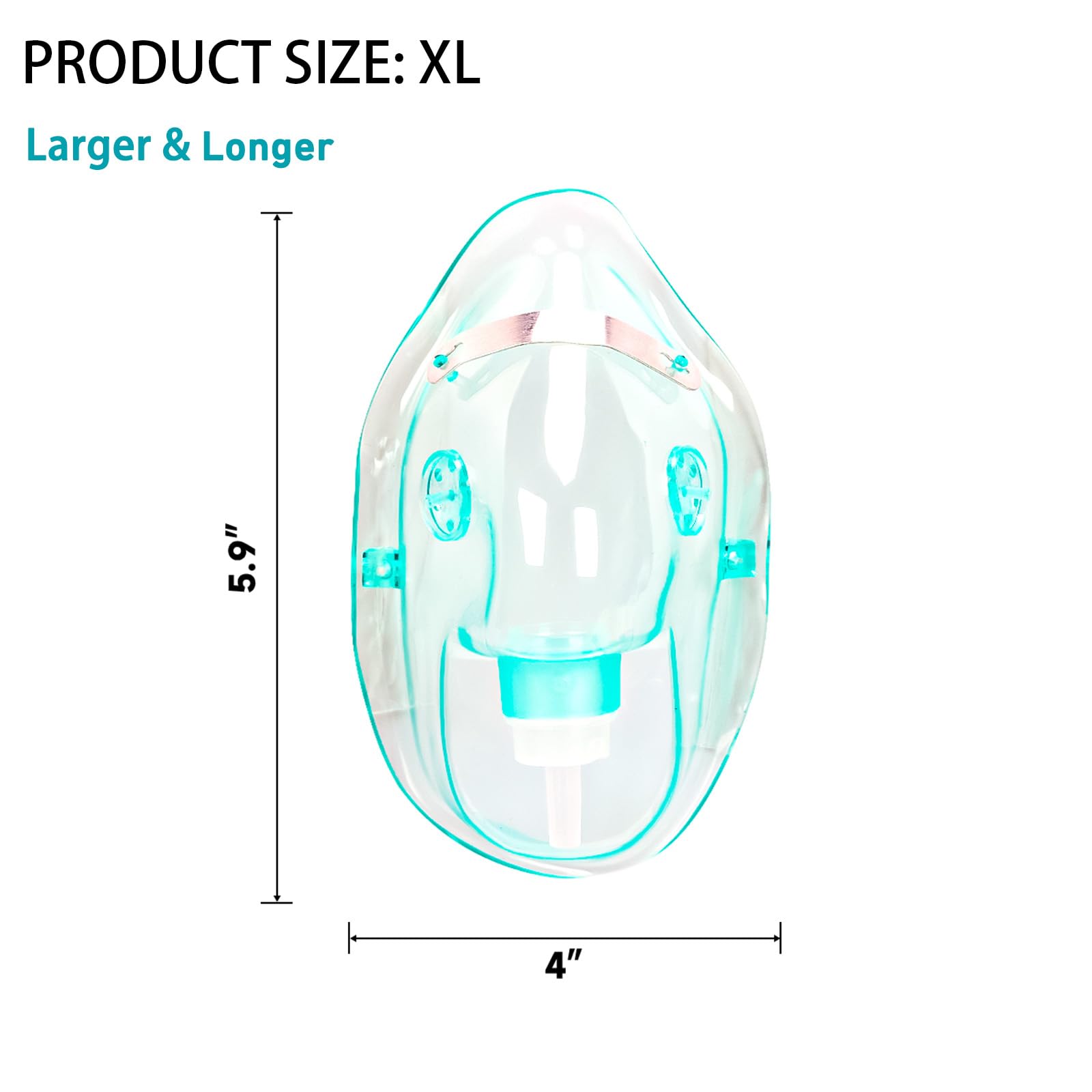 2 Pack Oxygen Mask for Face Adult with 6.6 Ft Tube and Adjustable Elastic Strap - Size XL REALBEBFF