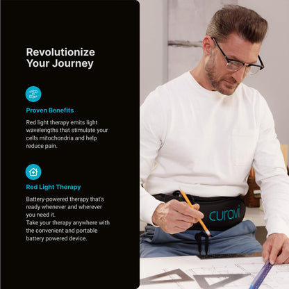 CURAVI Plus™ Wearable Red Light Therapy Belt for Lower Back Pain Relief - 160 Diodes - Safe and Effective
