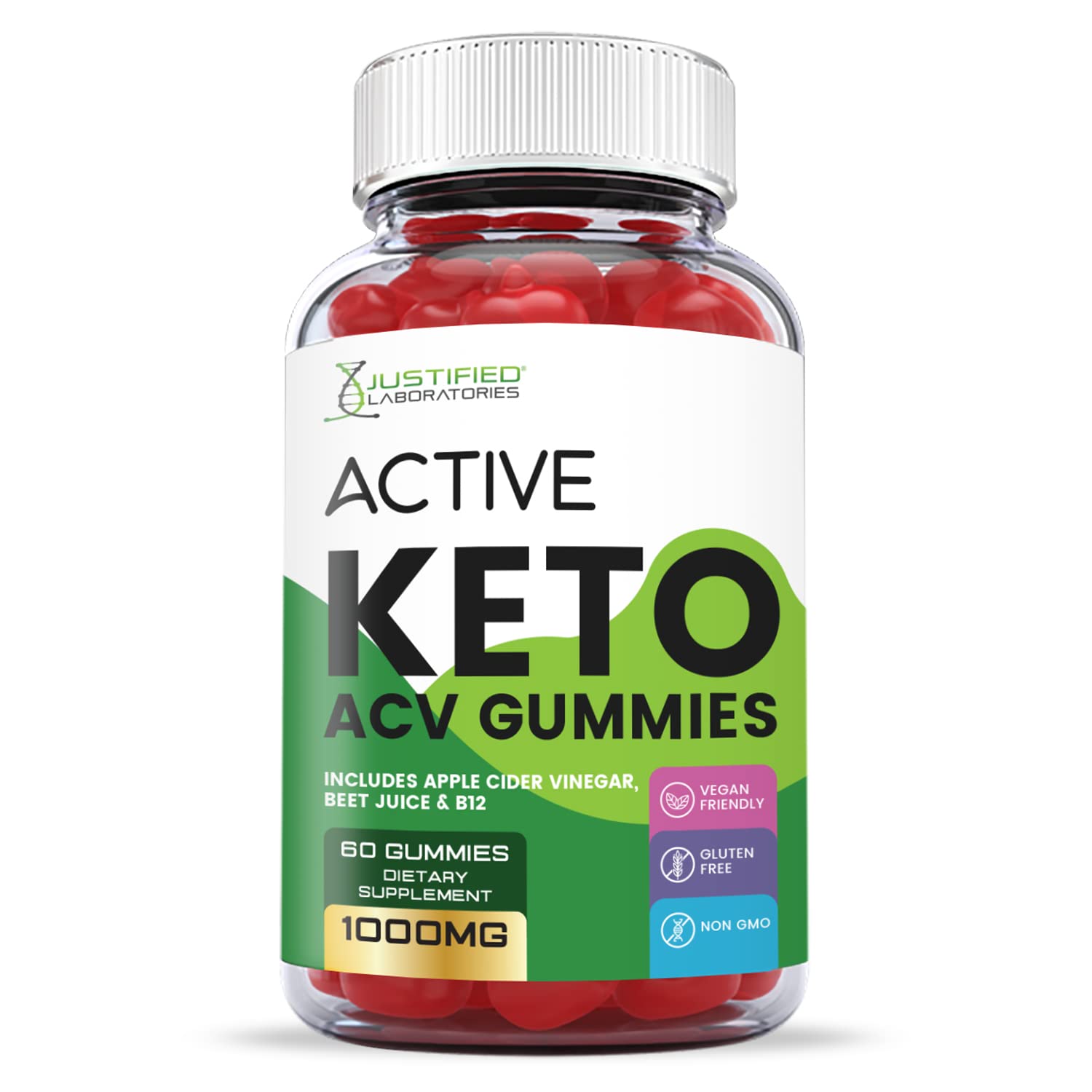 Justified Laboratories Active Keto ACV Gummies 1000MG with Pomegranate Juice Beet Justified Laboratories