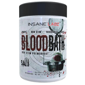 Insane Labz Saw Bloodbath, Non-Stim Pump Pre Workout Powder with Nitrosigine­, OxyGold