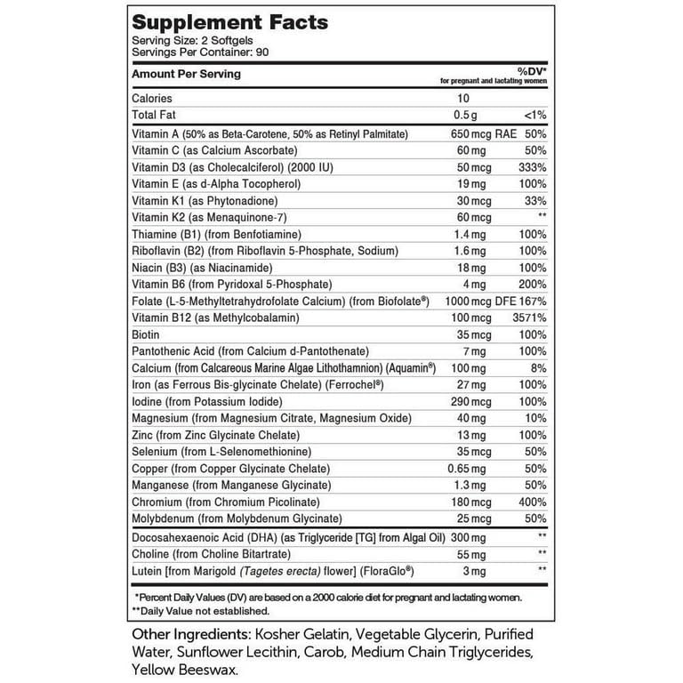 YHN Prenatal DHA, Prenatal Vitamins for Mother and Child, Certified Kosher, 180 Count YHN