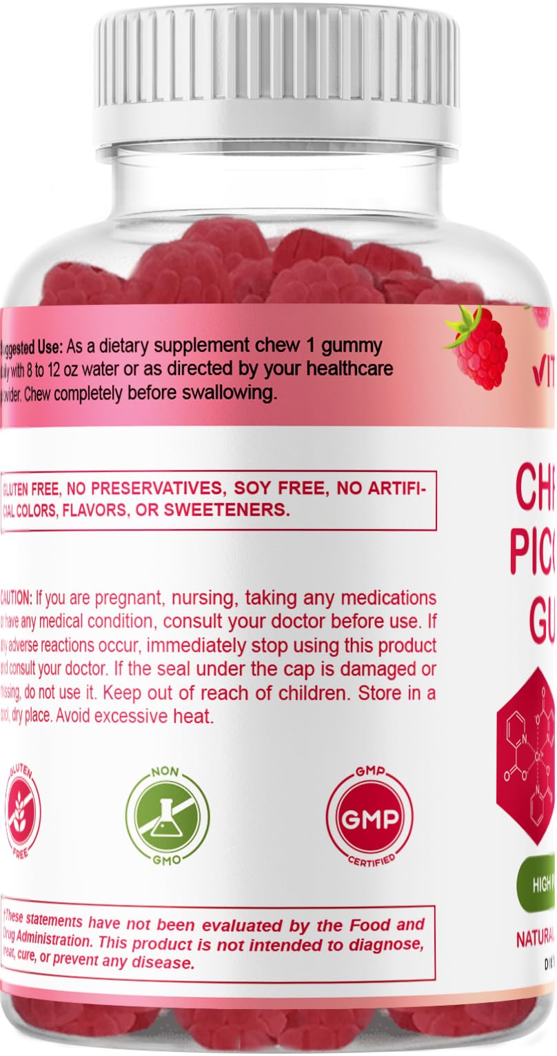 Vitamatic Chromium Picolinate 1000 mcg - 90 Gummies - High Potency Chromium Vitamatic