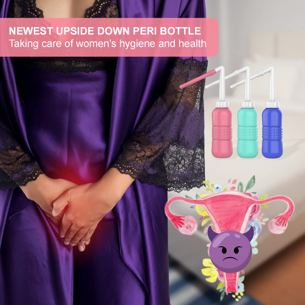 2PCS Vaginal irrigation Intimate Wash for Women,Portable Bidet Travel Bidets,Peri Bottle