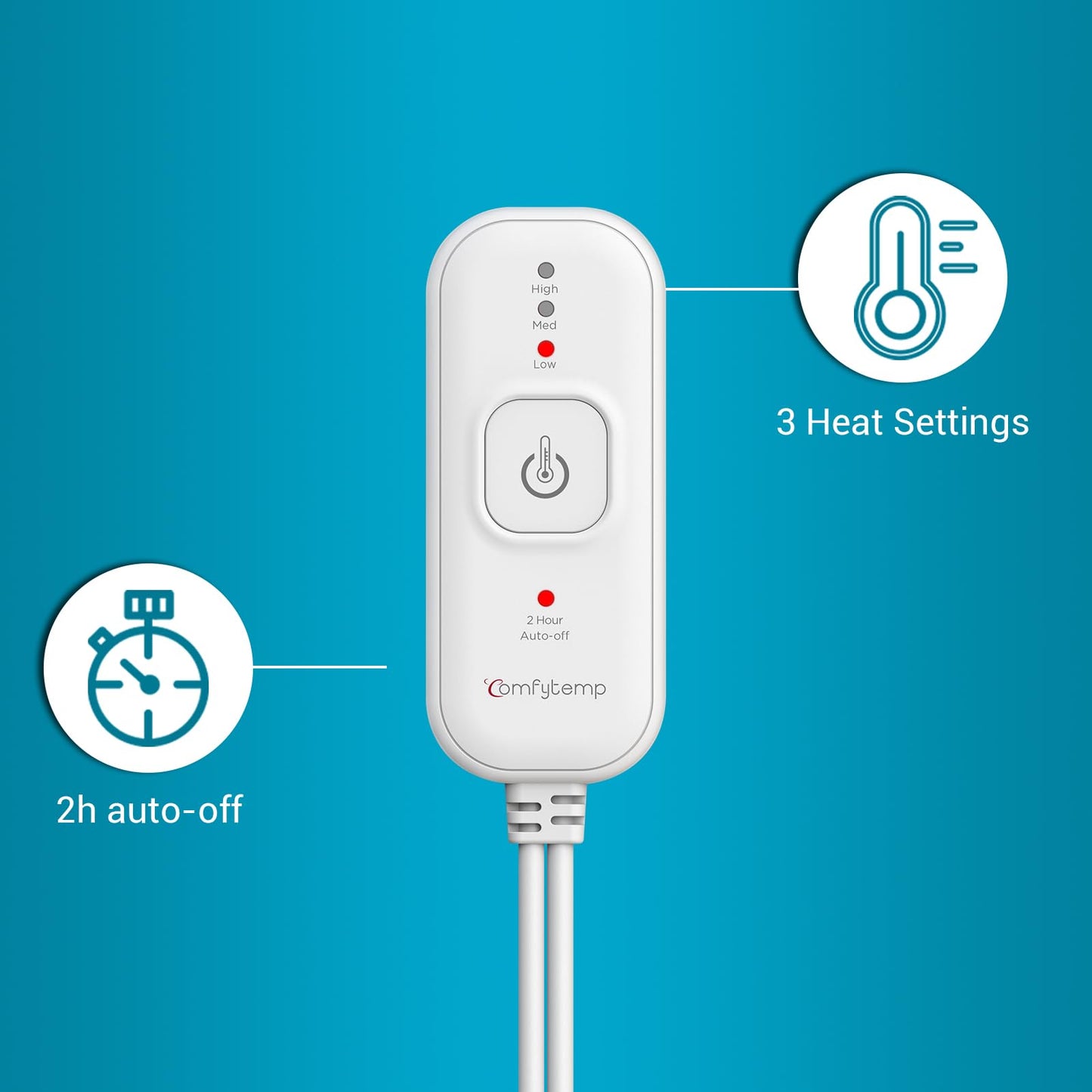 Comfytemp Full Weighted Heating Pad for Back Pain & Cramps Relief, 2.2lb Large Electric