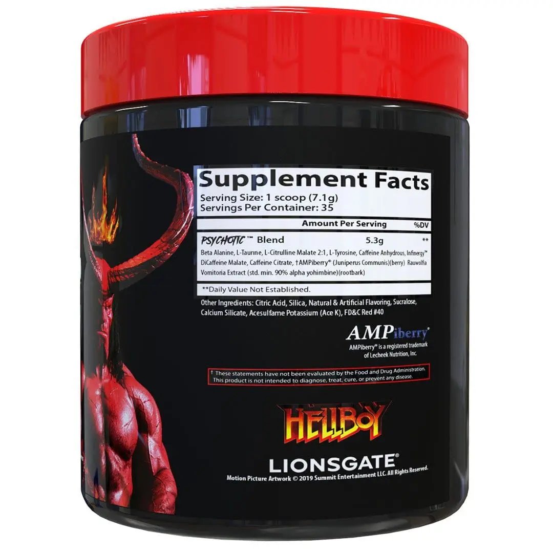 Insane Labz Psychotic, High Stimulant Pre Workout Powder, Extreme Lasting Energy Insane Labz