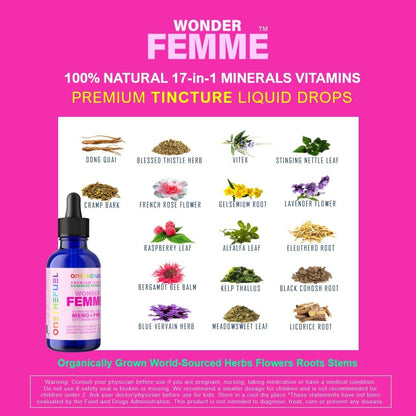 Wonder Femme Hormone Balance Menopause Hot Flashes Relief Support 100% Natural Women