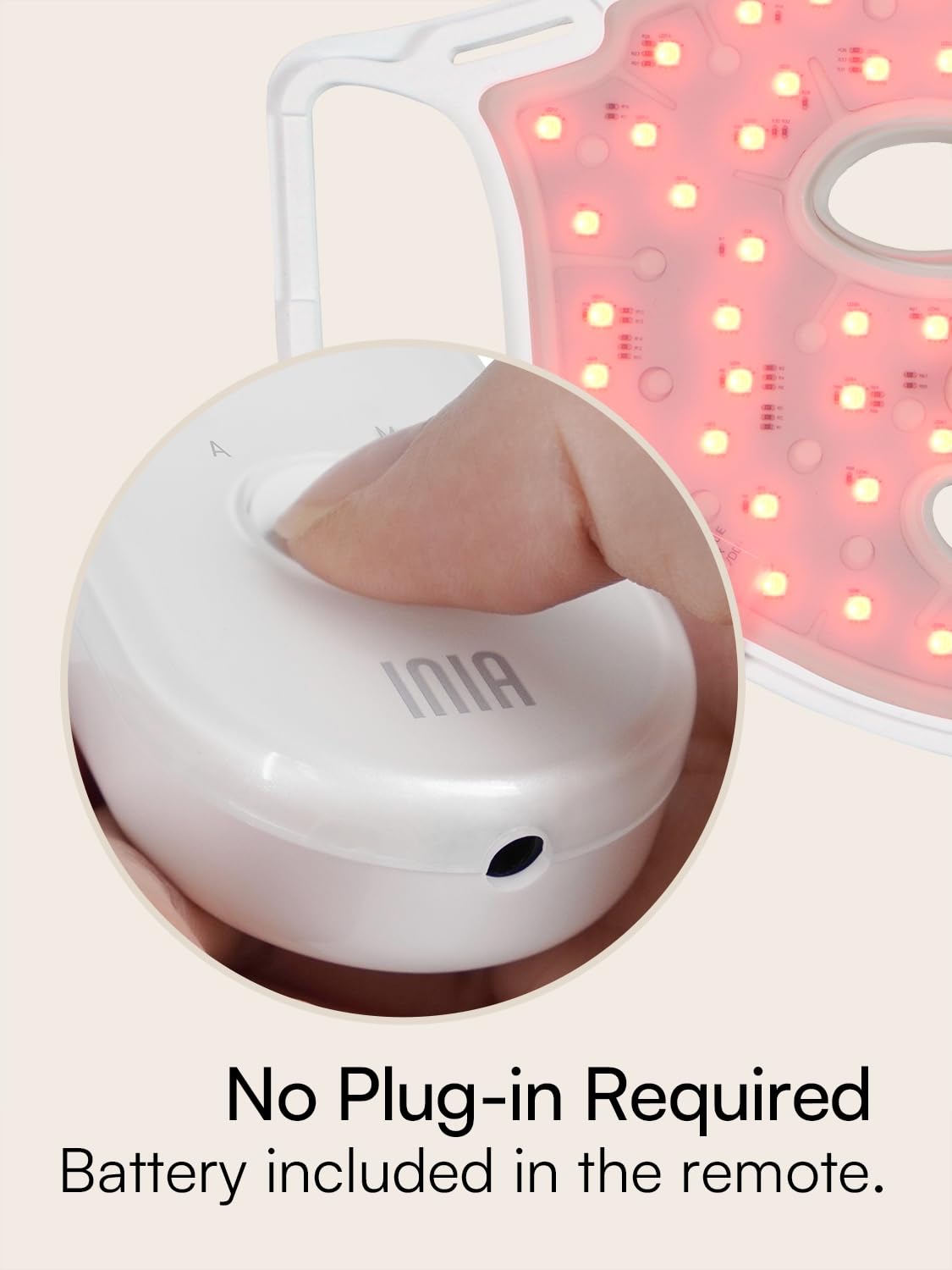 INIA GLOW Light Therapy Mask for Face, LED Mask with Red Blue Green Light and Advanced Near-Infrared INIA