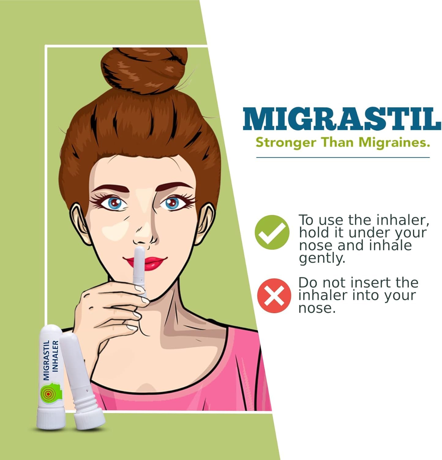 Basic Vigor Migrastil Inhaler (Pack of 2) - Pocket Size Aromatherapy Inhaler for Queasiness Basic Vigor