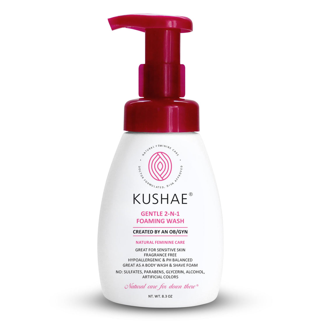 Kushae Gentle 2-in-1 Foaming Wash, pH Balance Feminine Wash for Optimal Hygiene