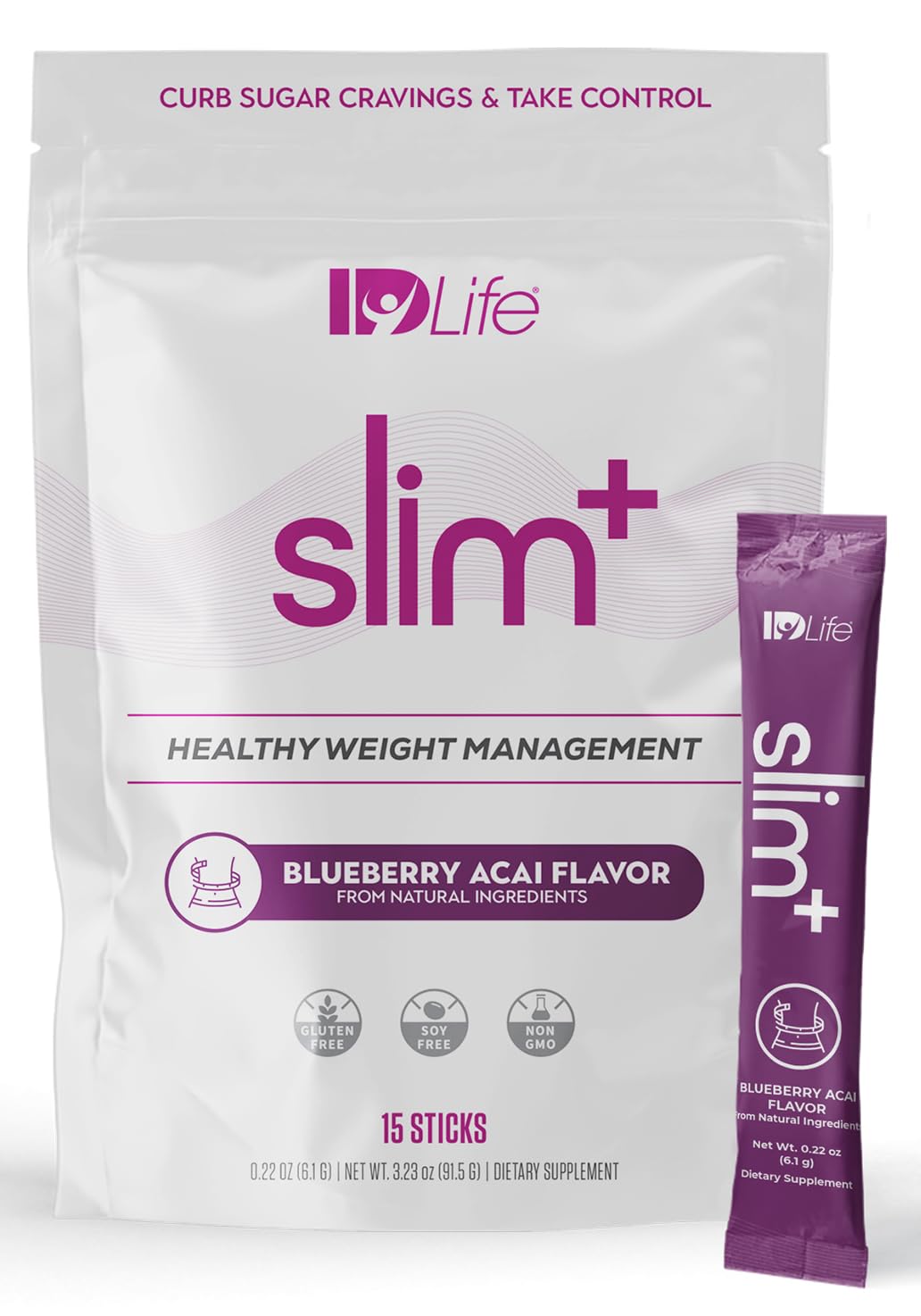 IDLife Slim+ - Weight Management Supplement - Easy to Prepare Delicious Blueberry Acai 