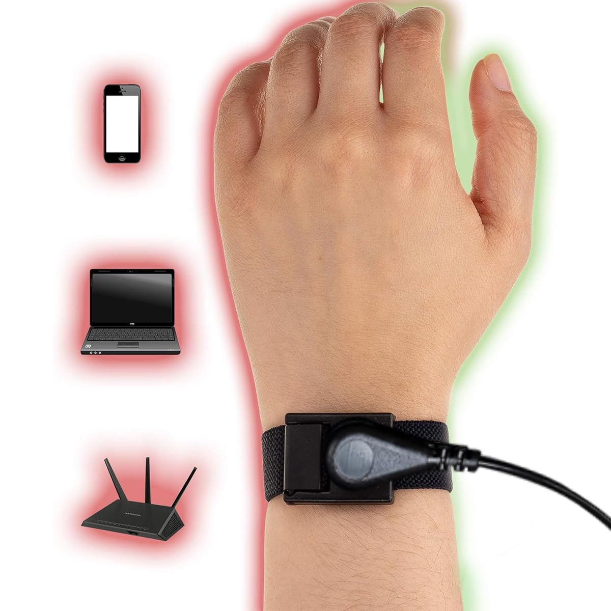 Jffszsd Grounding Wrist Strap,Grounding Cables(15ft),Anti Static Wrist Strap with 15 Feet Grounding Jffszsd