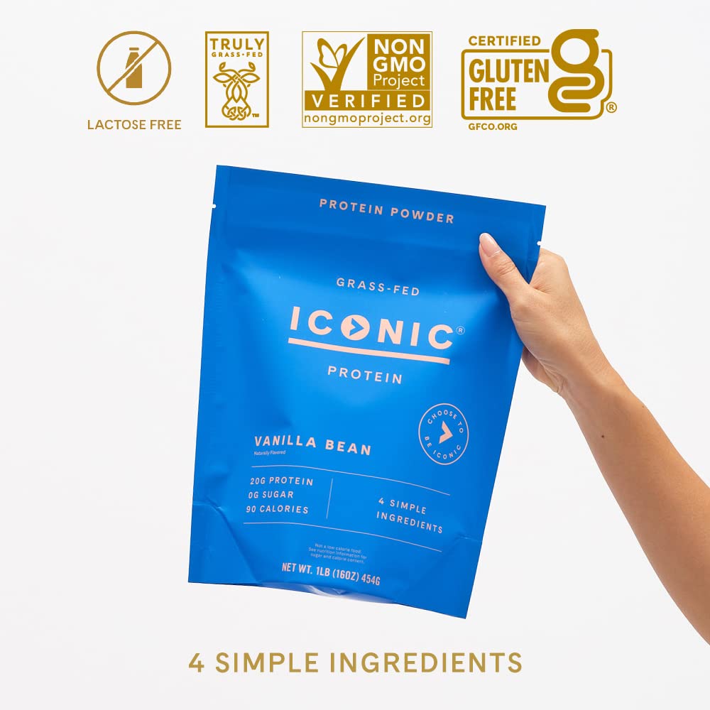 ICONIC Protein Powder, Vanilla Bean - Sugar Free, Low Carb Protein Powder - Lactose Free ICONIC