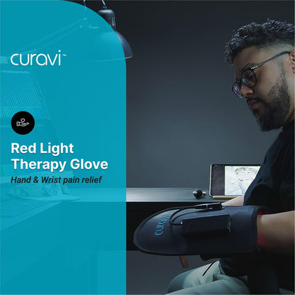 CURAVI Wellness Glove - Enhanced Comfort & Support for Hands and Wrists with Advanced Red