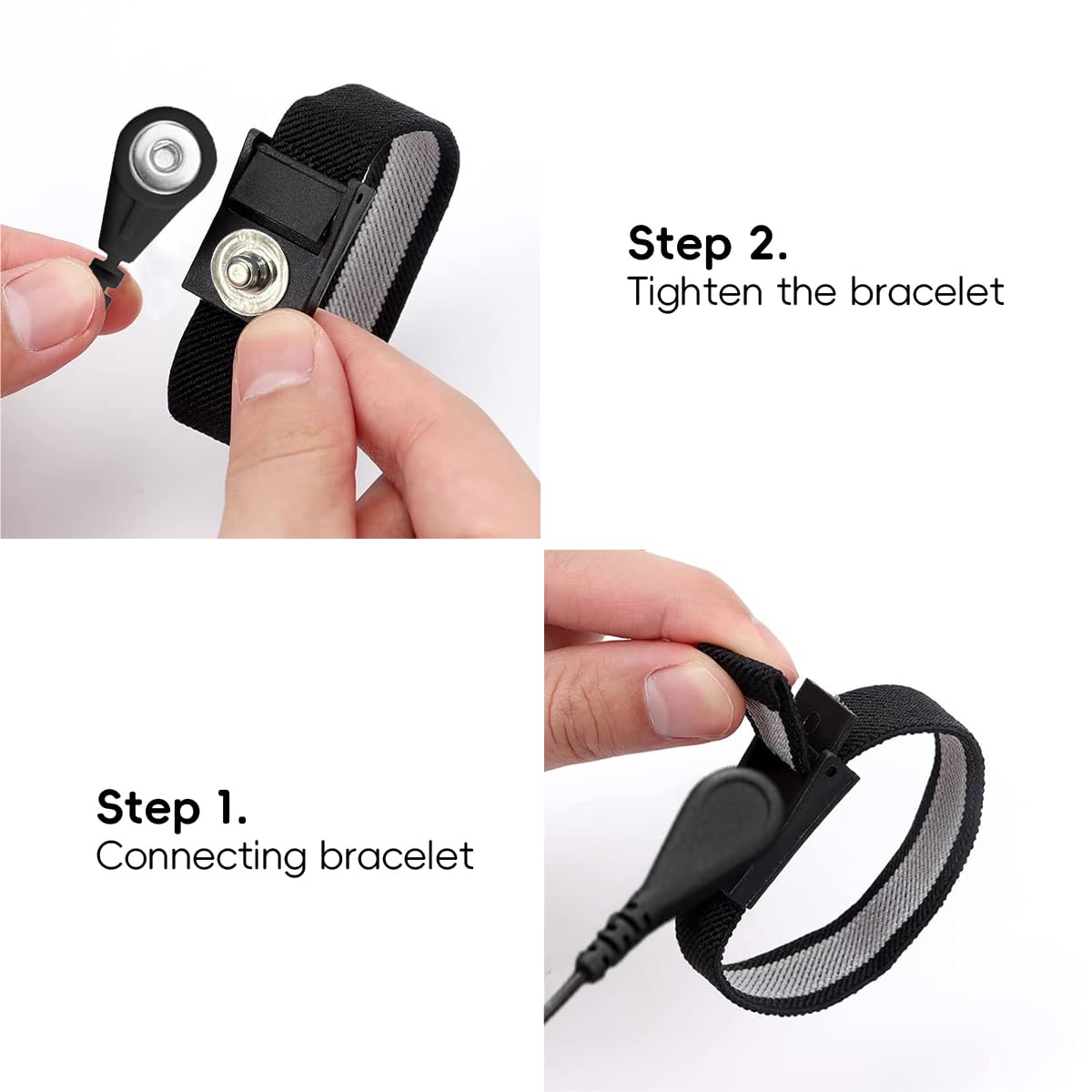 Jffszsd Grounding Wrist Strap,Grounding Cables(15ft),Anti Static Wrist Strap with 15 Feet Grounding Jffszsd