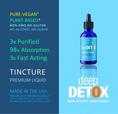 DeepDetox 2oz. Plant-Based Colon Intestinal Gut Liver Cleanse Detox Support. Purify Blood ONETHEFUEL