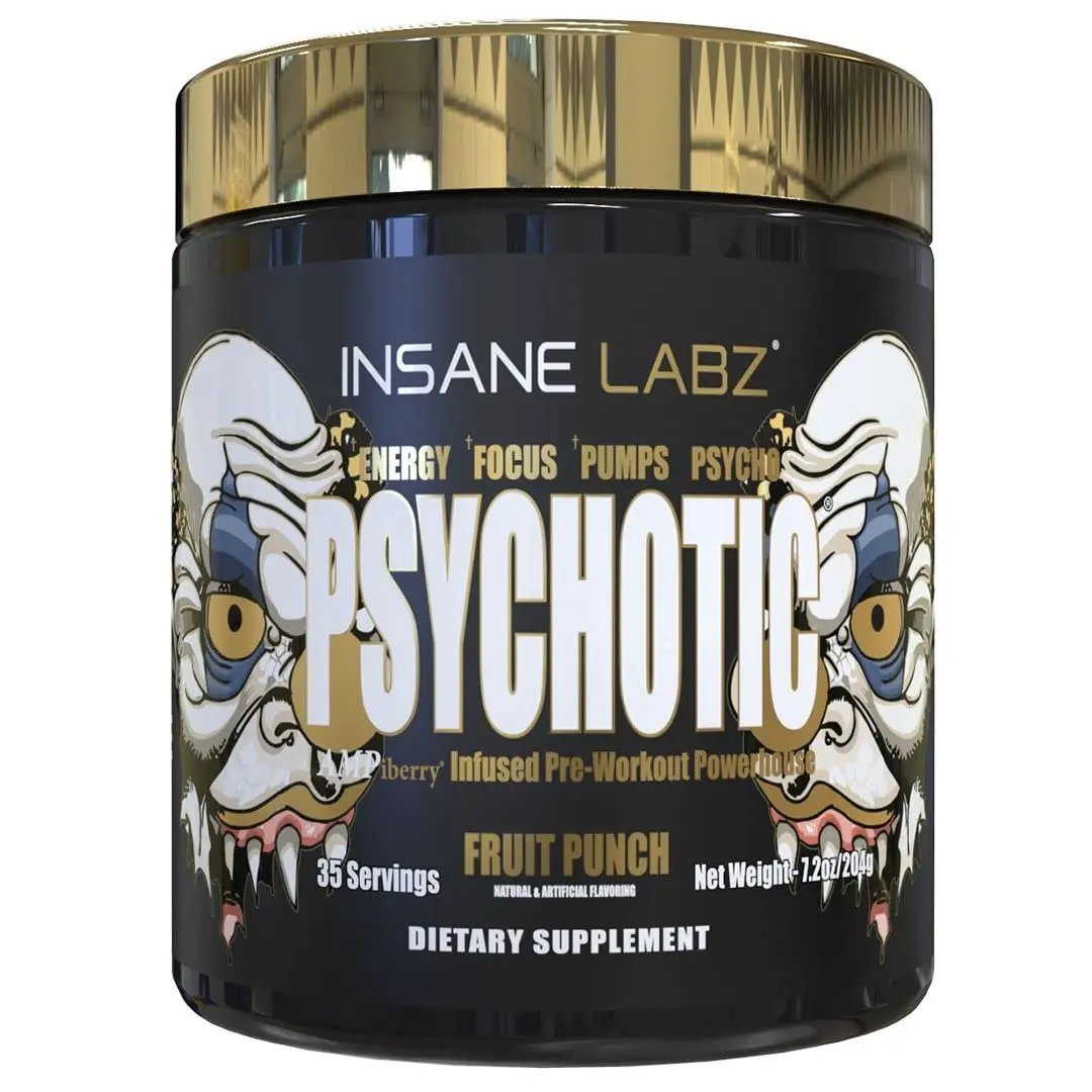 Insane Labz Psychotic Gold and Insane Veinz Gold Pre Workout Nitric Oxide Booster Stack Insane Labz