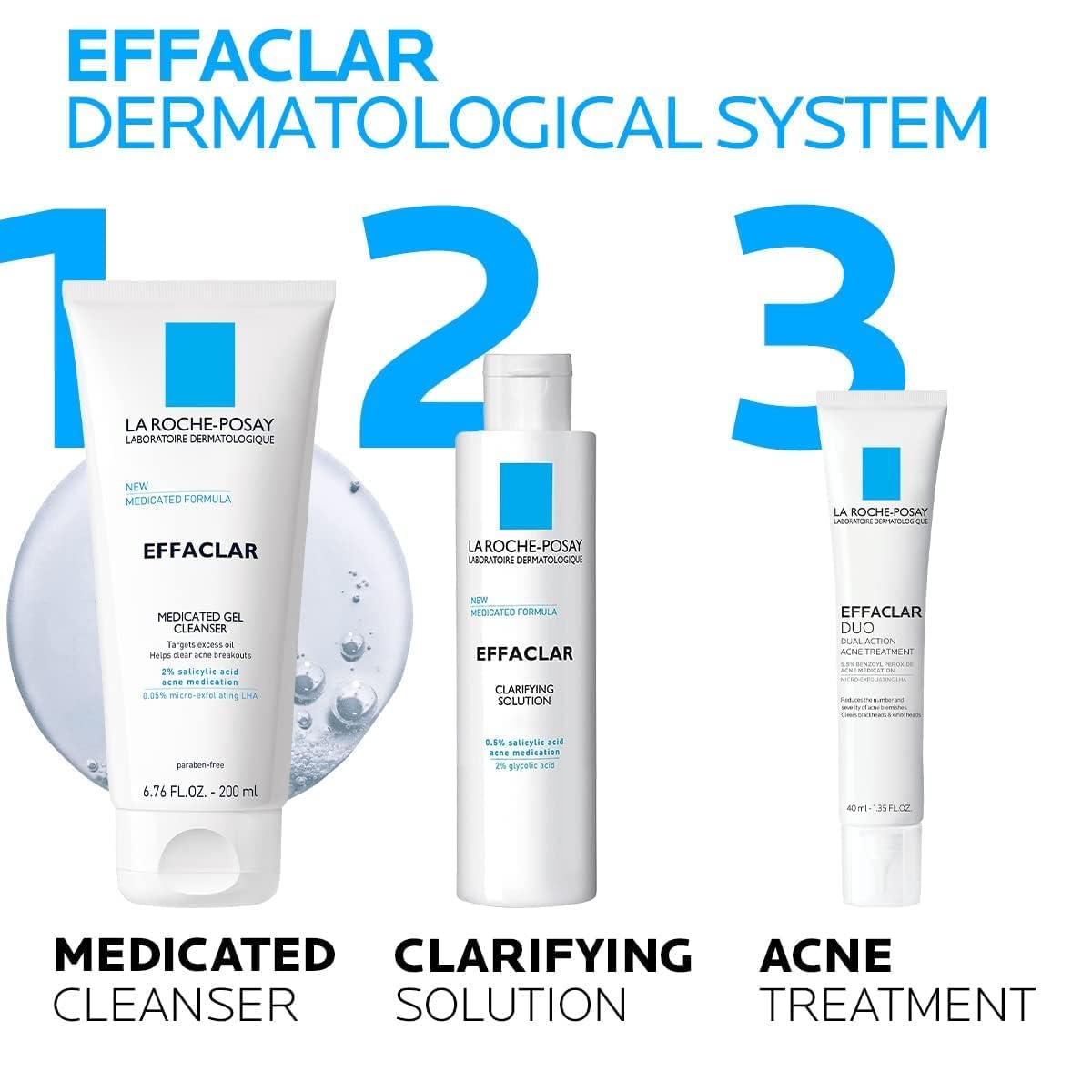 La Roche-Posay Effaclar Medicated Gel Facial Cleanser, Foaming Acne Face La Roche-Posay