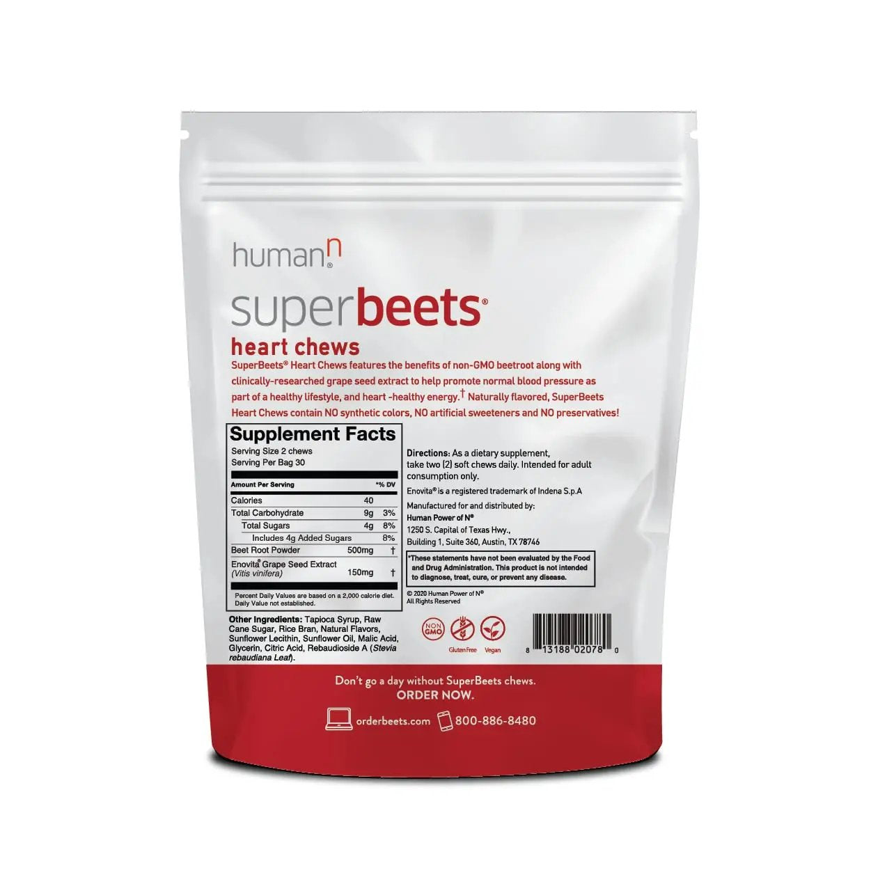 humanN SuperBeets Heart Chews & SuperBeets Black Cherry Powder