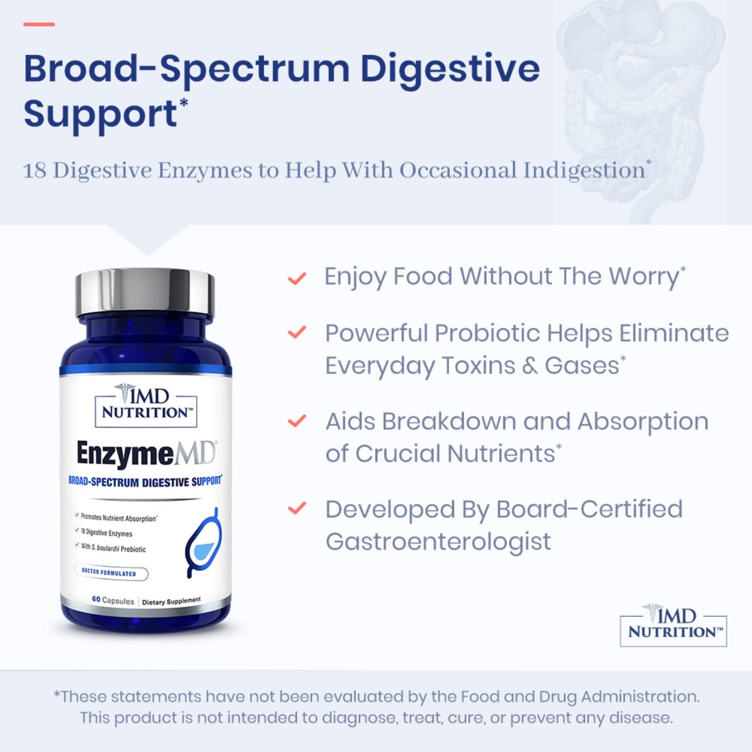 1MD Nutrition EnzymeMD - Digestive Enzymes Supplement - Doctor Formu 1MD Nutrition