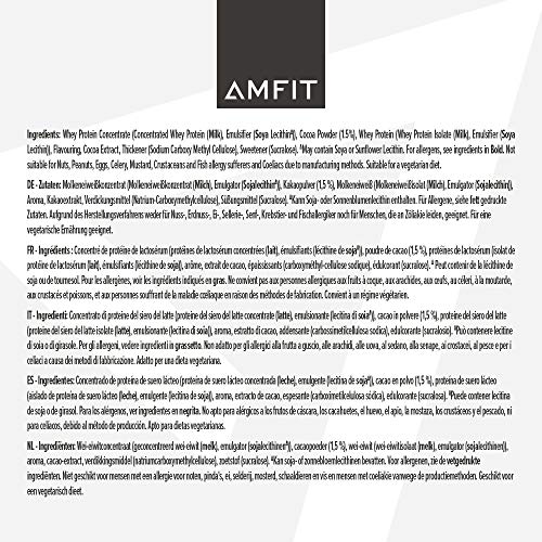 Amazon Brand - Amfit Nutrition Whey Protein Powder, Chocolate Flavour, 33 Servings, 1 kg Amfit Nutrition