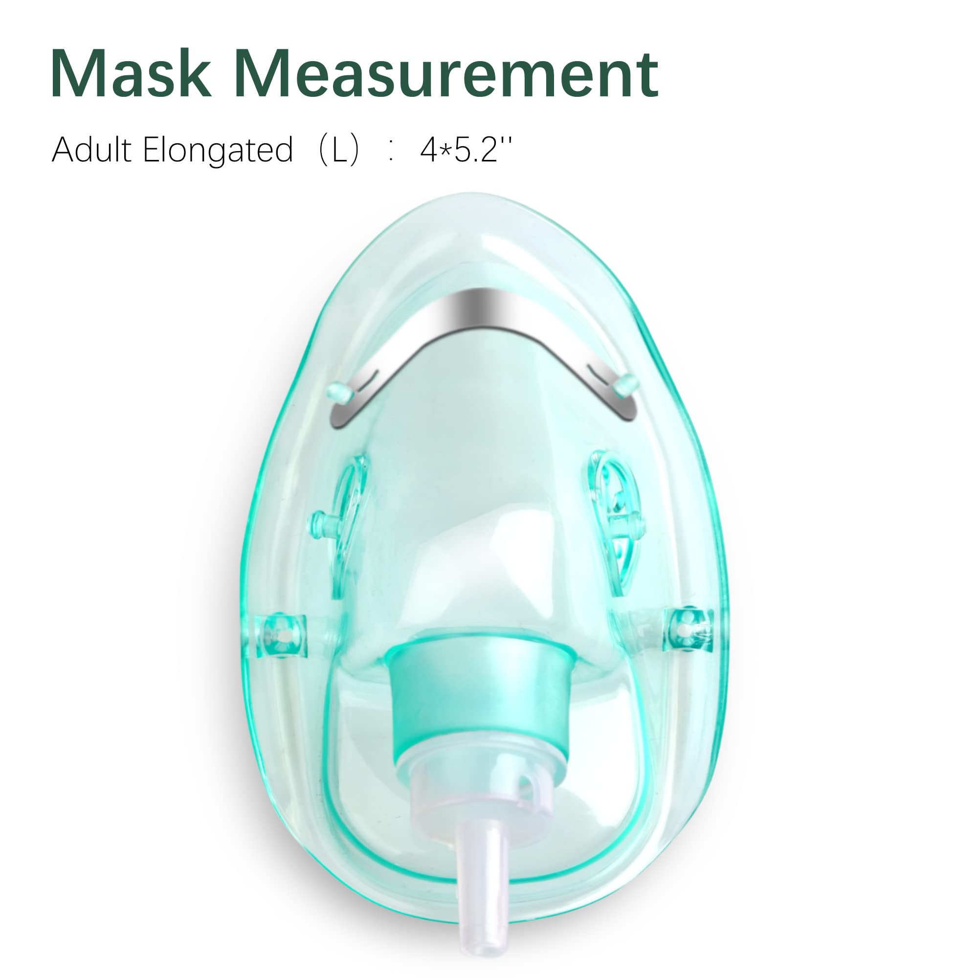 ANSNF 2 Pack Oxygen Mask for Face Adult with 6.6' Tube & Adjustable Elastic Strap - Size M+L ANSNF