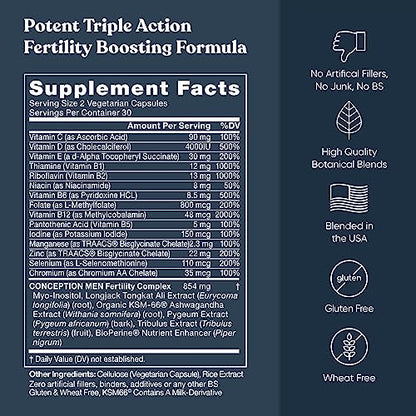 Conception For Him – Fertility Supplements for Men, Male Fertility Booster & Prenatal