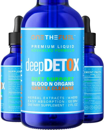 DeepDetox 2oz. Plant-Based Colon Intestinal Gut Liver Cleanse Detox Support. Purify Blood