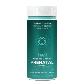 Iwi Life Prenatal Multivitamin, 60 Softgels (30 Servings), Vegan, Plant-Based Algae Omega 3