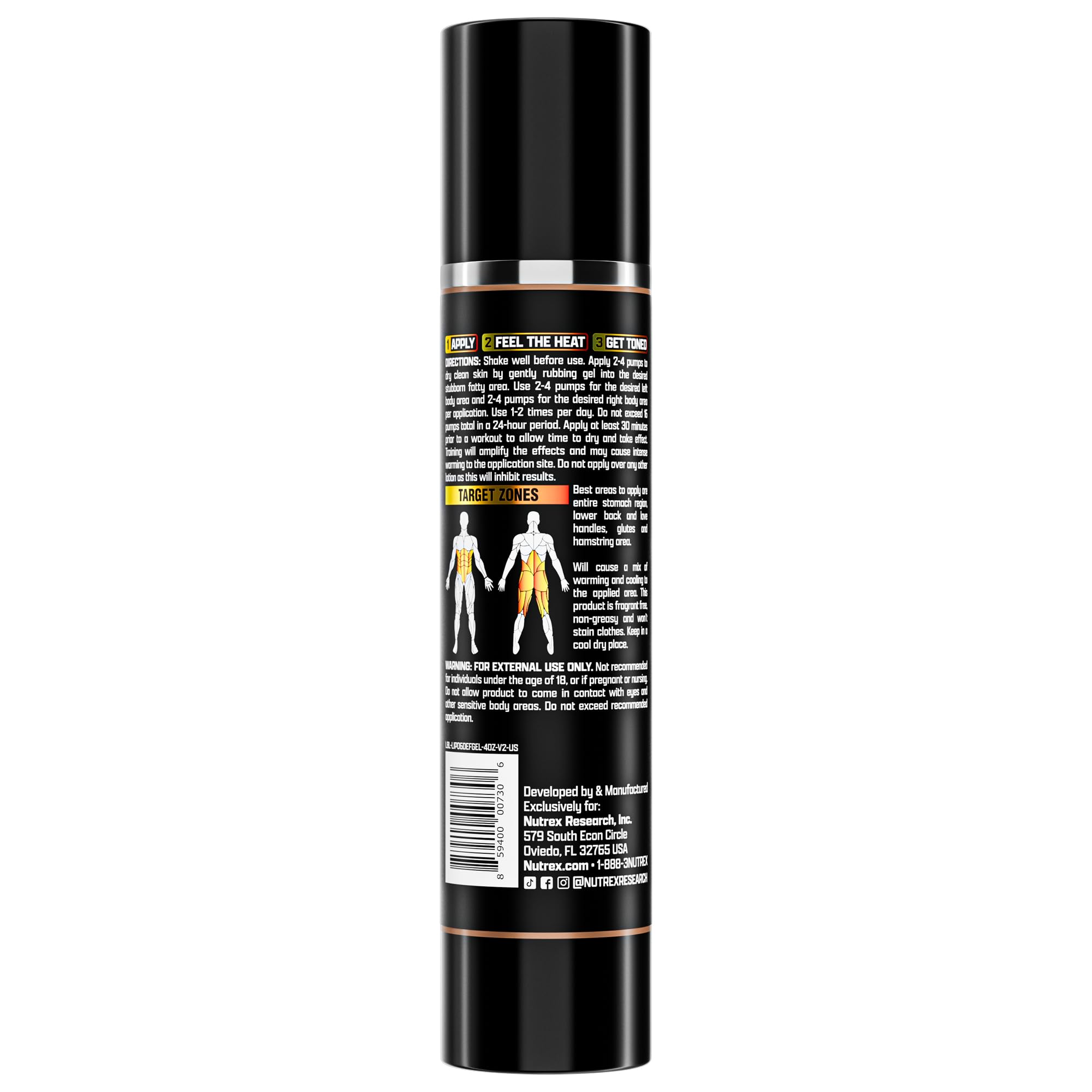 Lipo 6 Defining Gel Fast Acting Fat Burning Cream for Men & Women | Targets Stubborn Nutrex Research