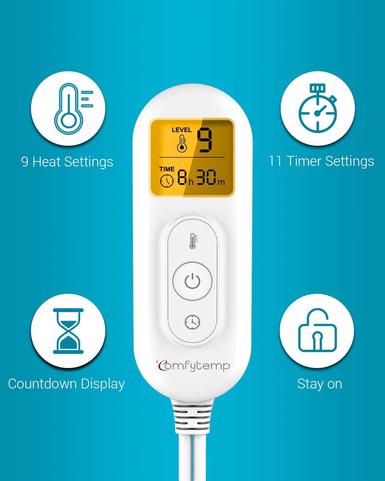 Comfytemp Weighted Heating Pad for Back Pain Relief, FSA/HSA Eligible 2.2lb Electric Heating