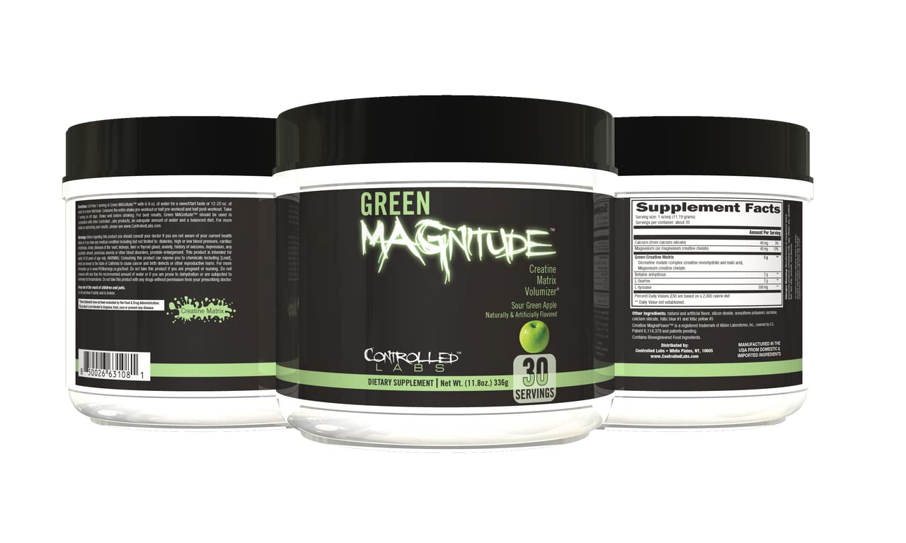 CONTROLLED LABS Green Magnitude Supplement, Synergistic Creatine Formula Powder