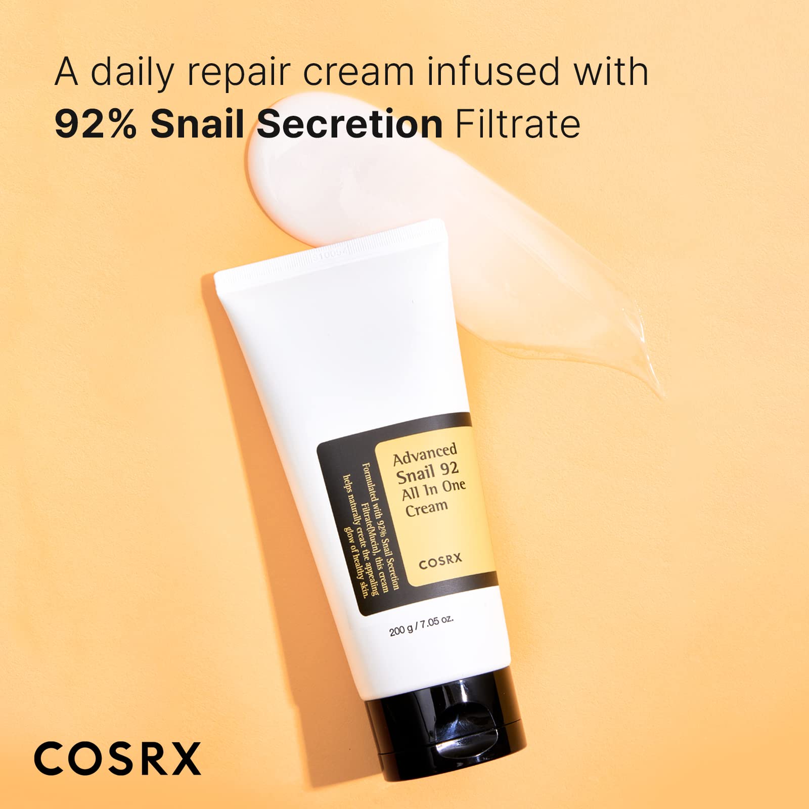 COSRX Snail Mucin 92% Moisturizer, Daily Repair Face Gel Cream for Dry, Sensitive Skin COSRX