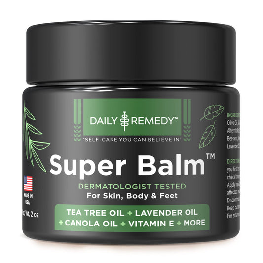 DAILY REMEDY Tea Tree Oil Extra Strength Super Balm - Athletes Foot Cream Combats
