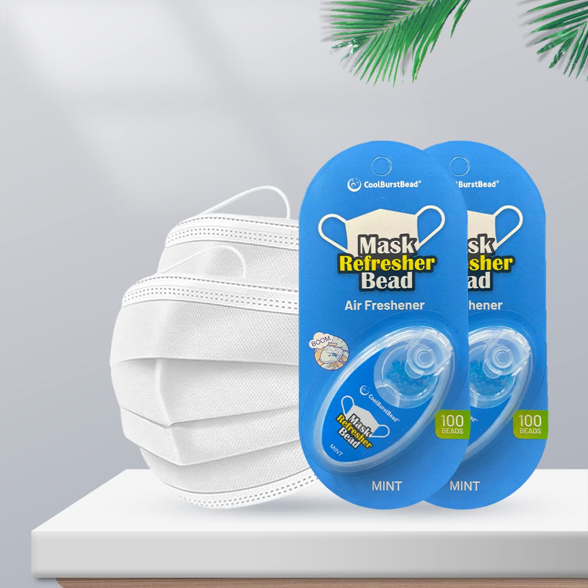 CoolBurstBead Face Mask Refresher, Long-Lasting & Strong Refreshing Fragrance, 4-Pack