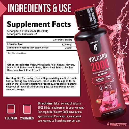 InnoSupps Volcarn 2000 - Advanced Fat Burning Liquid | L-Carnitine, GBEEC, Boost Energy InnoSupps