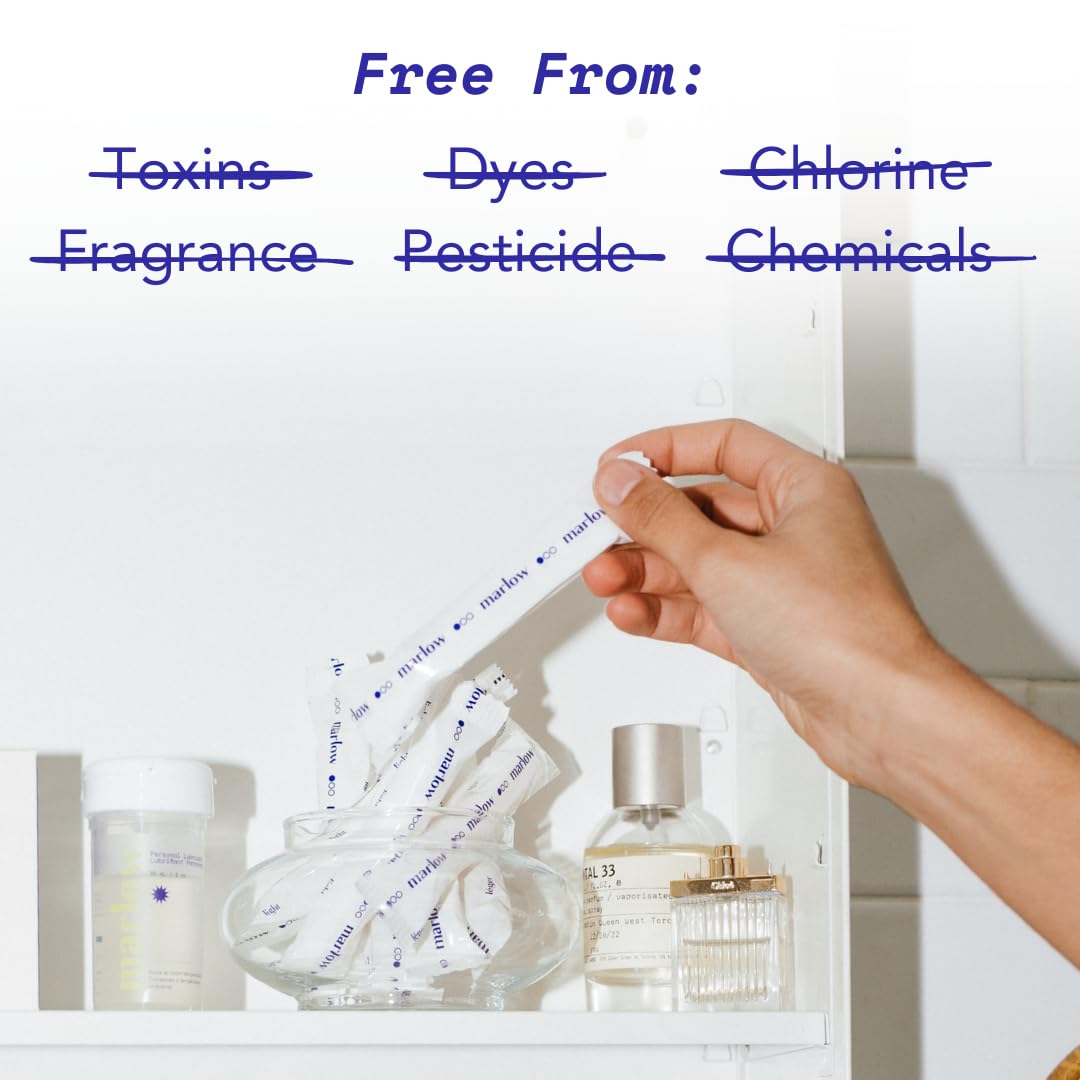 Award Winning 100% Organic Cotton Easy Glide Tampons with Compact Plant Based Applicator MARLOW