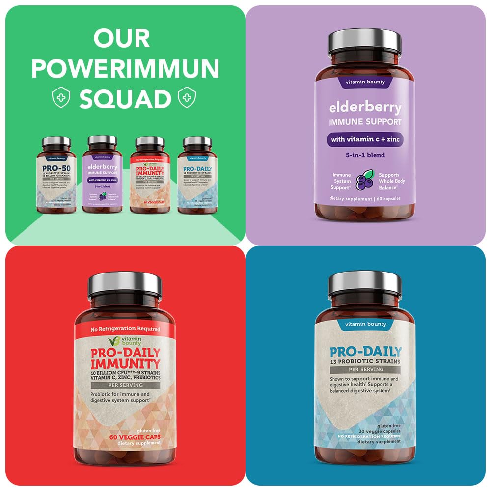 Vitamin Bounty Pro-50 Probiotics - 13 Probiotic Strains, Gut Health, Digestive Health