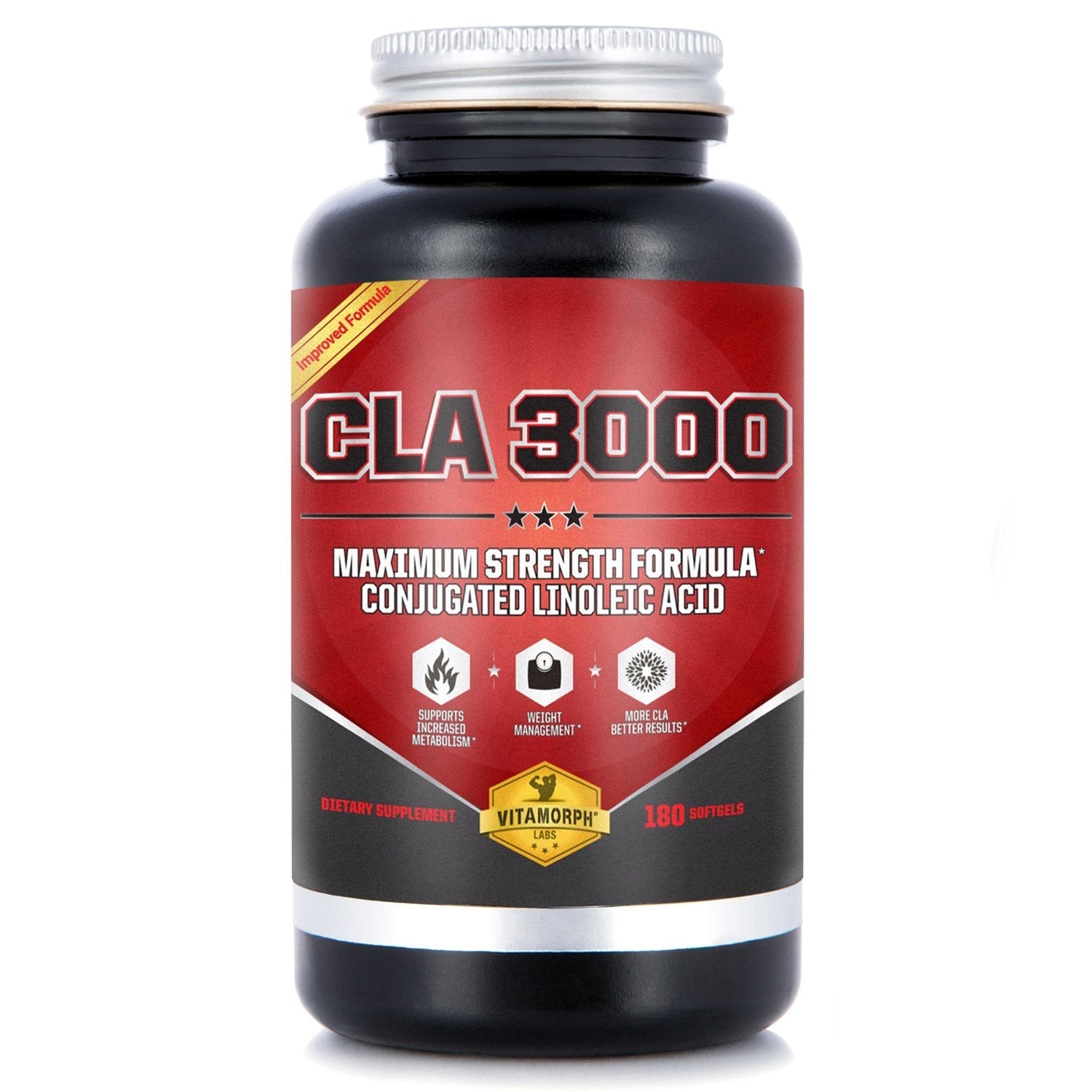 Vitamorph Labs CLA 3000 - CLA Safflower Oil for Metabolism and Weight Loss Management