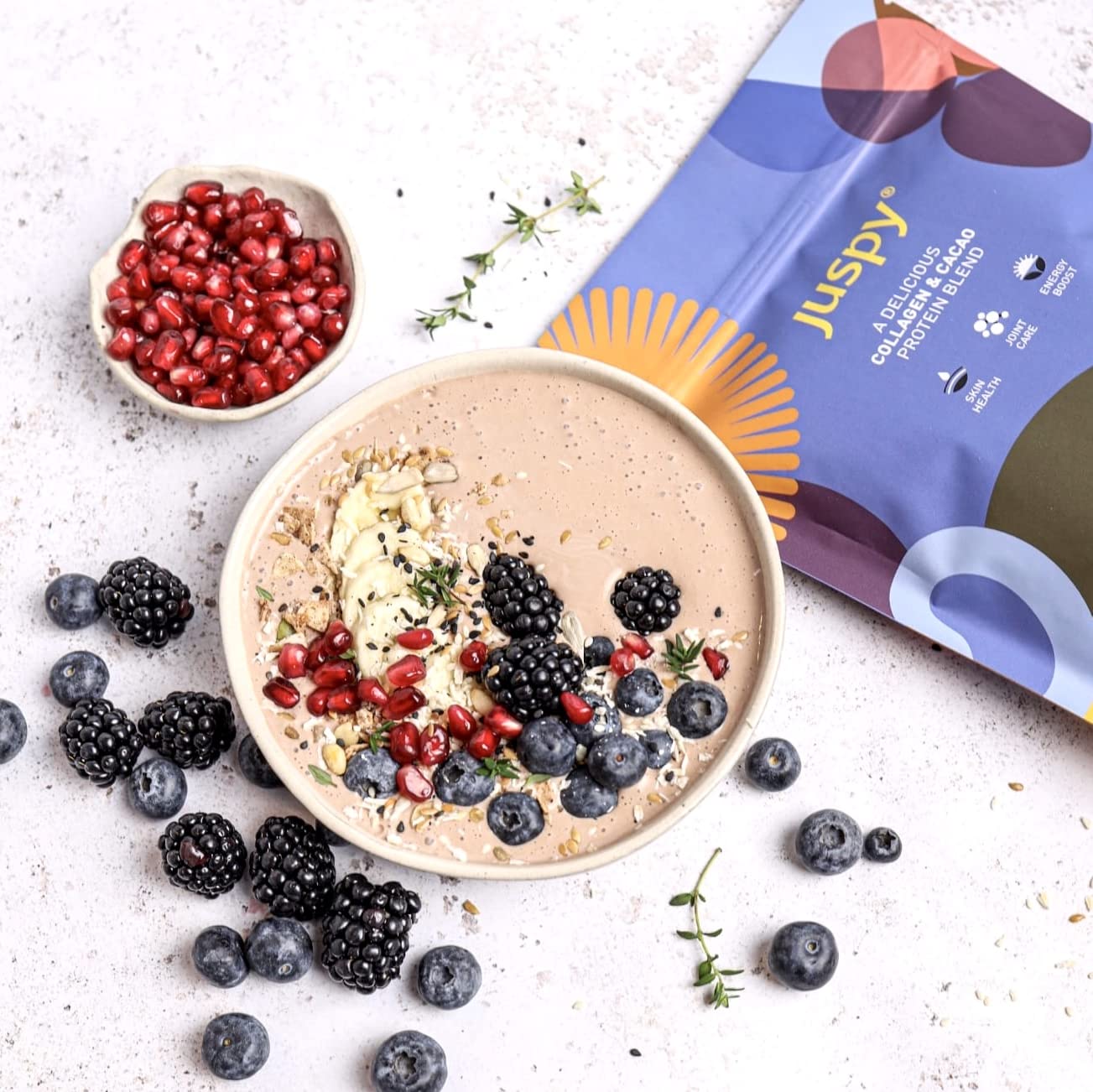 Juspy Premium Marine Collagen Powder + High Protein Cacao Superfood Blend Juspy