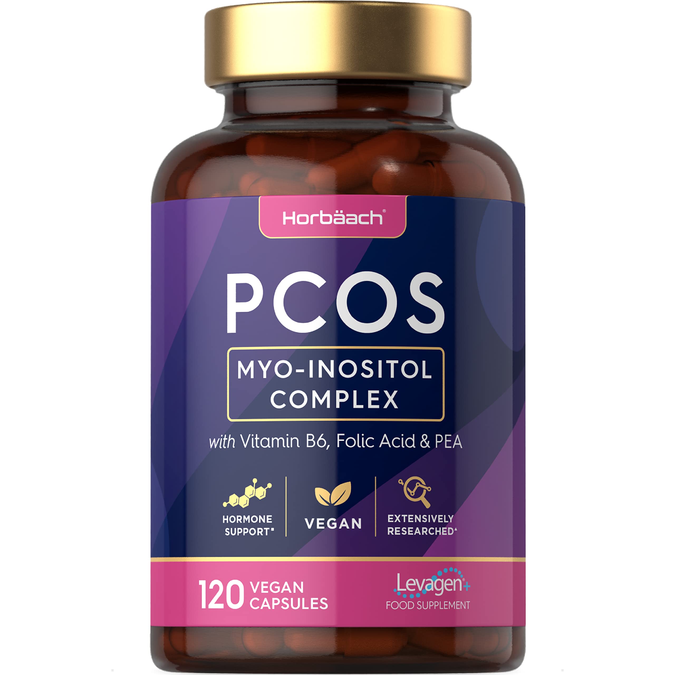 Inositol Supplement for PCOS | 120 Vegan Capsules | Myo-Inositol Complex with Folic Acid