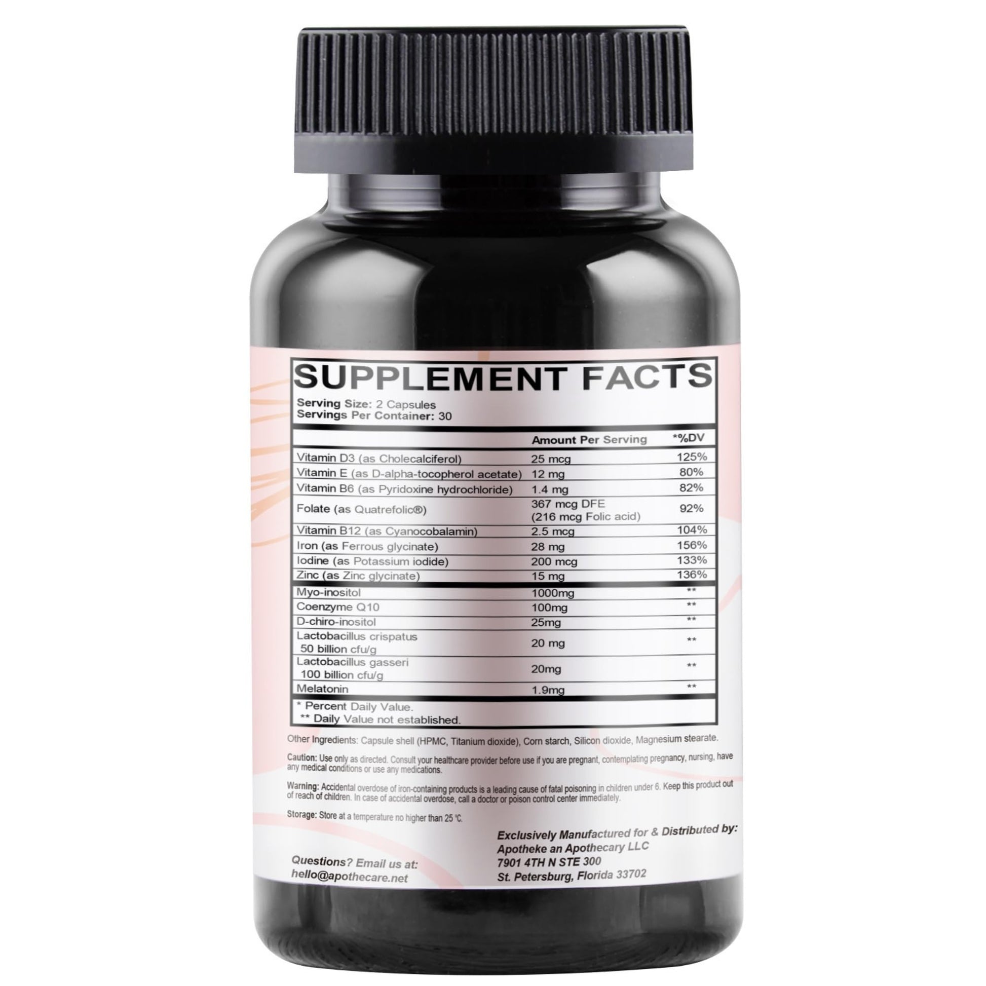 AGNOSITOL: Prenatal Vitamin, Vaginal Probiotic, Fertility Support, Ovulation & PCOS Support APOTHEKE