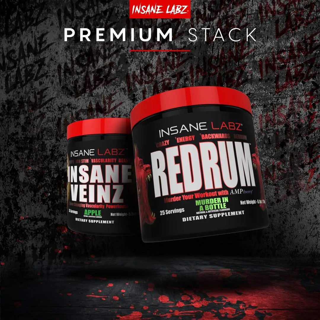 Insane Labz Redrum High Stim Pre Workout NO Booster Powder, Loaded with Beta Alanine Insane Labz