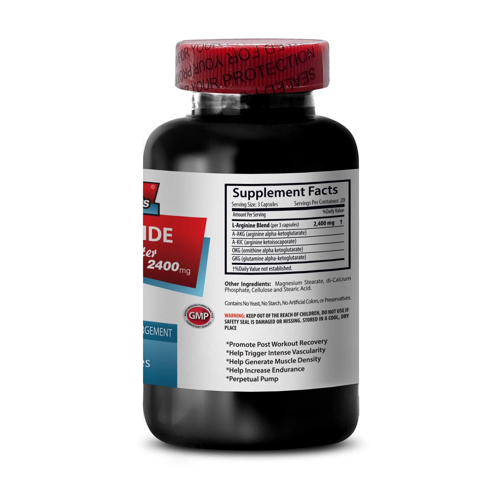 L-arginine Supplement - Nitric Oxide Booster 2400mg - Nitric Oxide Booster - pre Workout Pills - Nitric Oxide Supplements for Men - pre Workout Women - Nitric Oxide Pills for Men - 1 Bottle 60 Caps